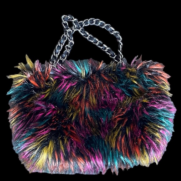 Betsey Johnson Handbags - Betsy Johnson Fabulous Multi Color Fur Tote